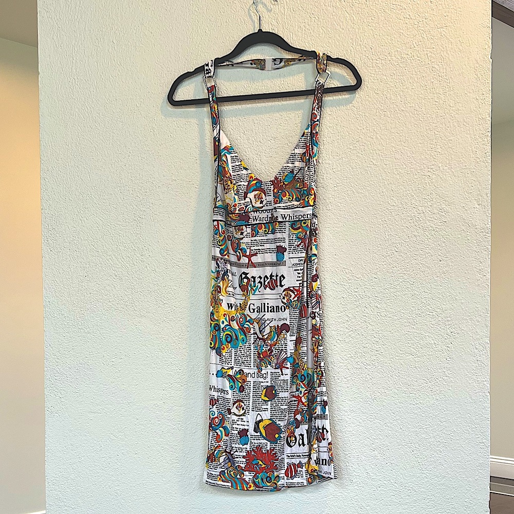 Galliano newsprint dress